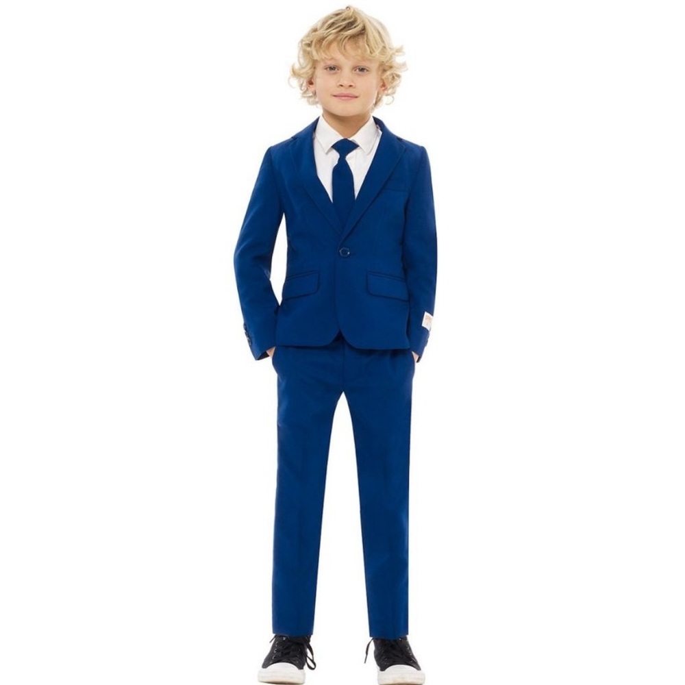 OppoSuits Boys Navy Royale Suit - Jacket Pants Tie
